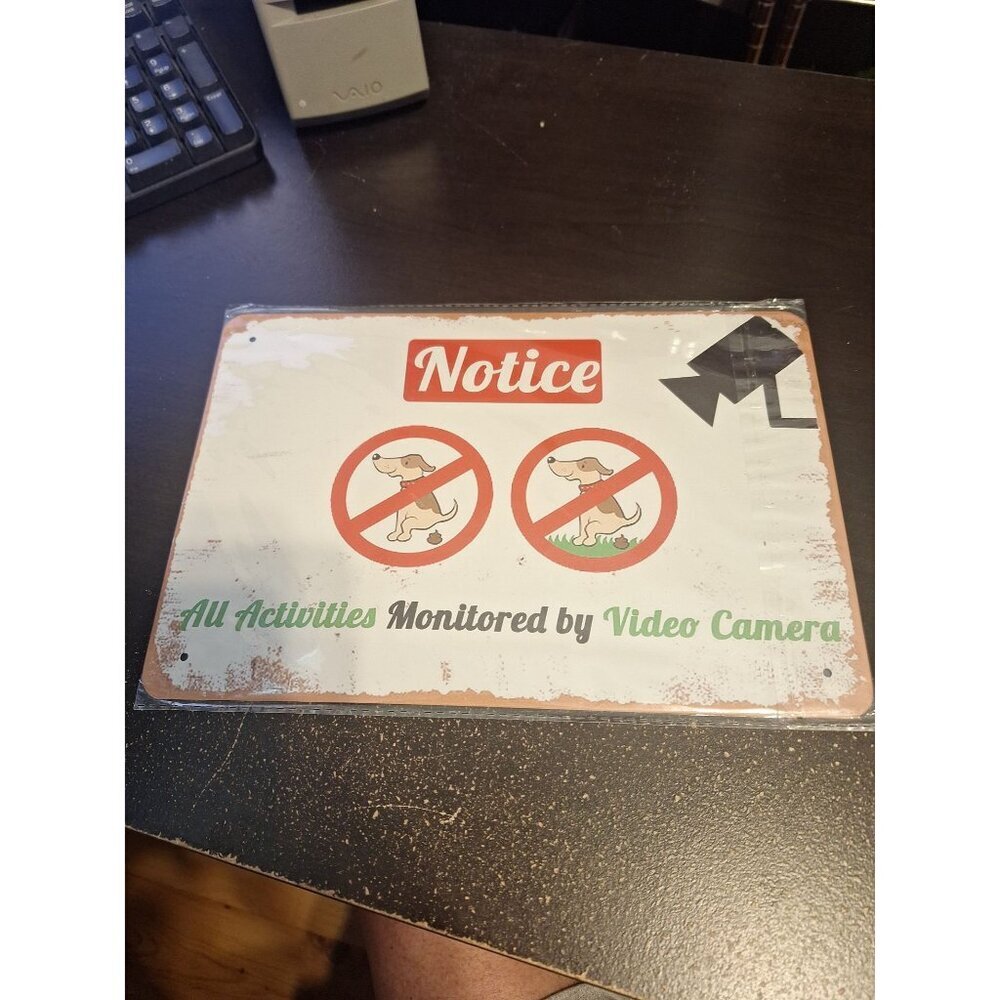 Notice All Activities Monitored by Video Camera Metal Tin Sign 8" x 12" Security